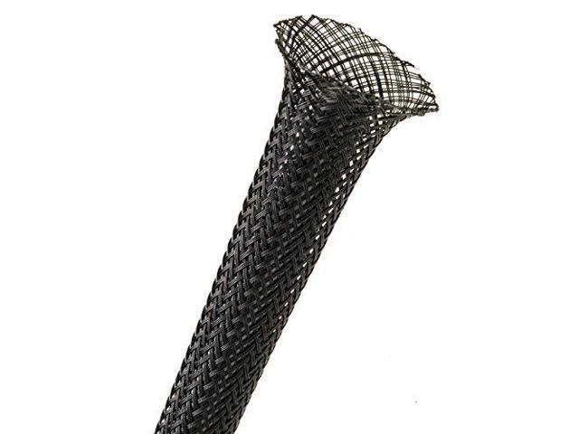 1/2' Black PET Expandable Braided Sleeving Cable Mesh Flexible Wire Sleeve - 250 Feet