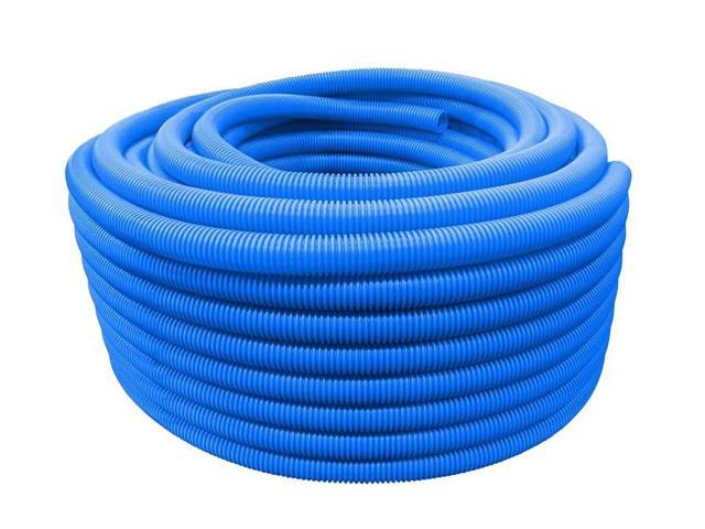 Flexible Polyethylene HDPE Non-Split Corrugated Wire Loom Tubing (Blue, 1' Dia. x 100 ft)