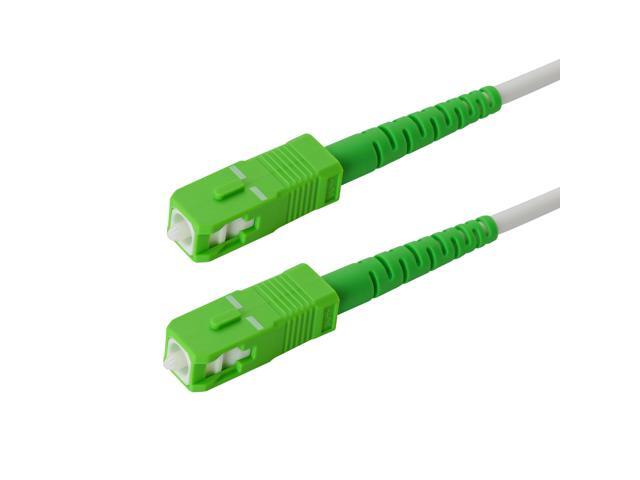 1-Pack 50 Meter SC/A to SC/A Armored Fiber Patch Cable, Premium SC/A Connector ( 0.15dB), Corning Singlemode G657A2 Fiber, 3.0mm White Simplex LSZH...