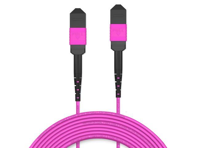 MPO to MPO Trunk Cable 50/125m Multimode OM4 (12 Fiber, MPO to MPO Female, Type B, LSZH/Riser, UPC, Magenta) 20m (65.5ft)