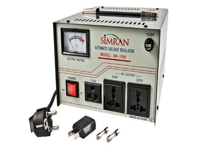 AR-1500 Deluxe 110V to 220/240 Volt Voltage Regulator/Stabilizer with Built-in Step UP & Down Voltage Converter Transformer, 1500 Watt