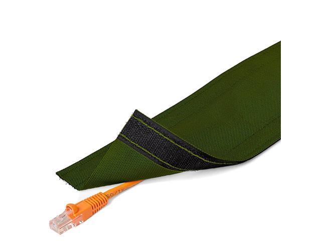 4' Wide Dura Race Carpet Cord Cover Cable Protector Hook and Loop Wire Concealer - 25 Feet - Green