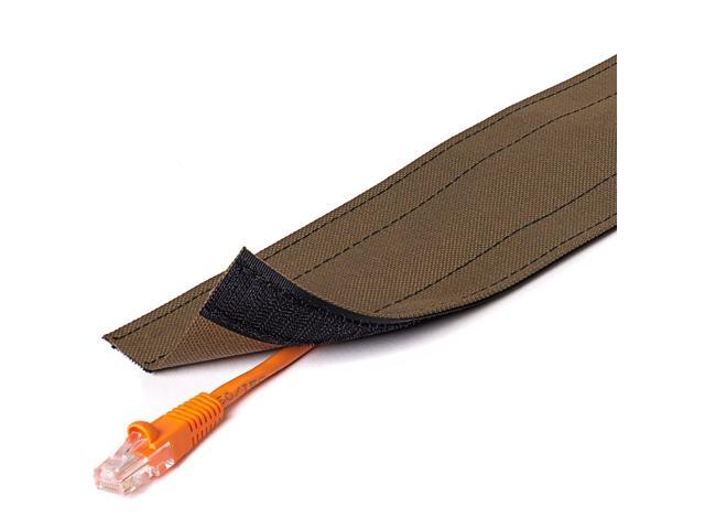 5' Wide Dura Race Carpet Cord Cover Cable Protector Hook and Loop Wire Concealer - 15 Feet - Brown