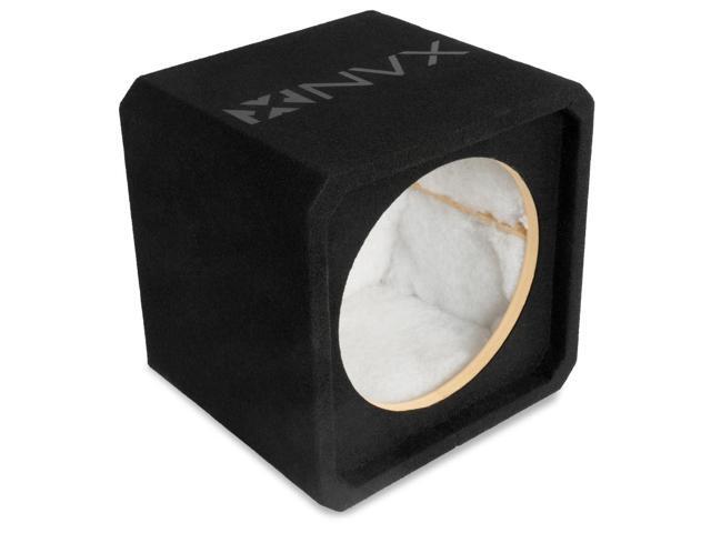 NE121S Single 12' Sealed Subwoofer Enclosure 1.0 Cu Ft MDF Sub Box with Polyfill, Spring Terminals, Black Carpet Finish