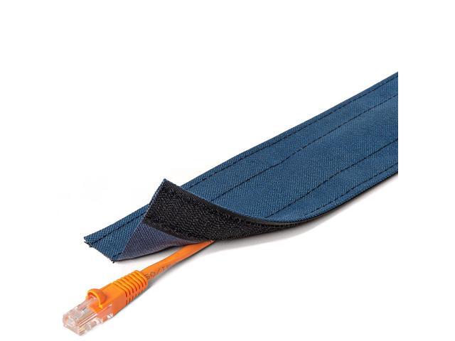 4' Wide Dura Race Carpet Cord Cover Cable Protector Hook and Loop Wire Concealer - 15 Feet - Blue
