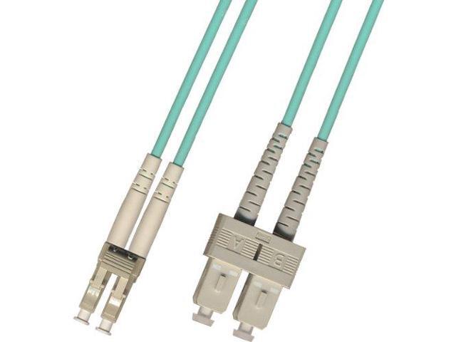 30 Meter - Multimode Duplex 10 Gigabit (10Gb) OM3 Fiber Optic Cable (50/125) - LC to SC - Aqua