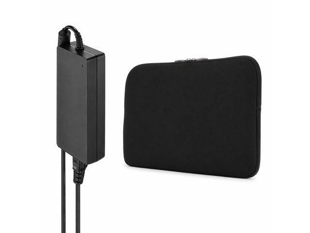 Travel Accessory 90W + 15' Laptop Sleeve Bundle All-in-One International Plug Accessory with USB Ports & Protective Laptop Case (Black)