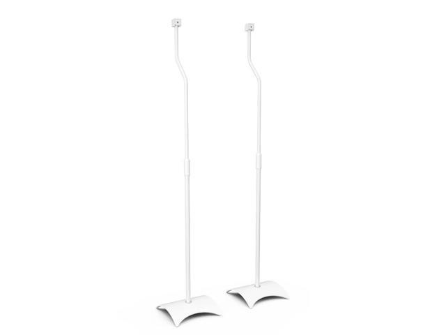 Speaker Floor Stands for Speakers up to 11 lbs, Adjustable Height 31.75-42.2 Inch, Steel Speaker Stand Pair with Weighted Base, White, EAK80W-A
