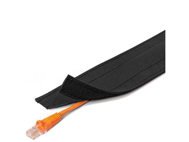 4' Wide Dura Race Carpet Cord Cover Cable Protector Hook and Loop Wire Concealer - 12 Feet - Black