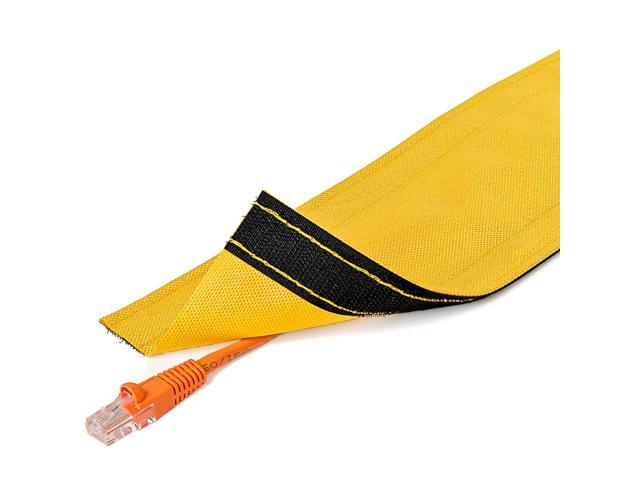 3' Wide Dura Race Carpet Cord Cover Cable Protector Hook and Loop Wire Concealer - 15 Feet - Yellow