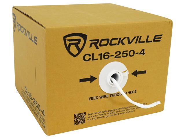 CL16-250-4 16 AWG 250' 4 Conductor Speaker Wire, CL2 Rated, 100% OFC Copper, Color-Coded PVC, for Home Theater and Commercial Audio