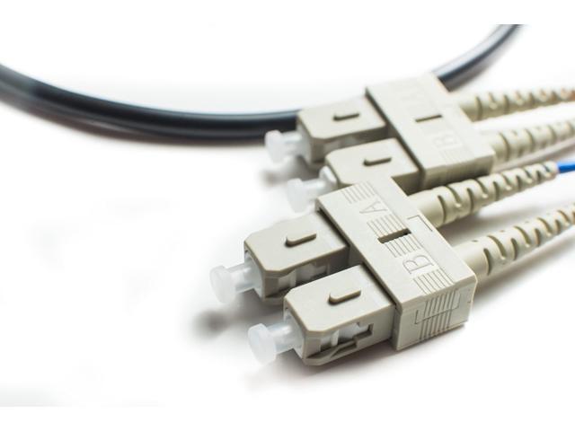 SC SC OM4 Indoor/Outdoor Fiber Optic Patch Cable 10Gb/40Gb/100Gb Corning Glass 9.0m (29.5ft) Water & UV-Resistant for Data Centers, Outdoor.