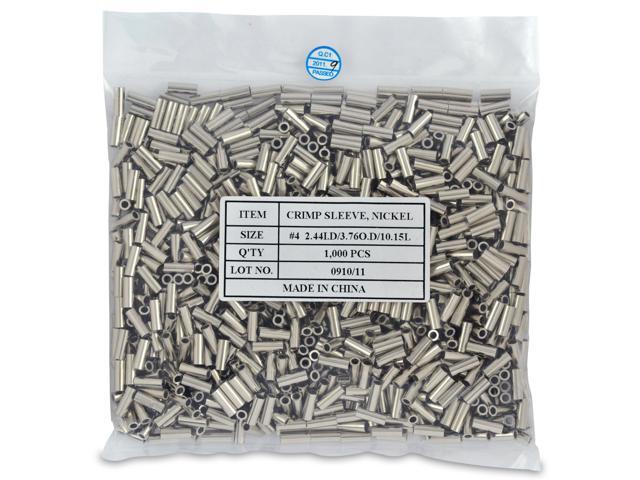 Surflon Size 4-1000-Piece Picture Wire Crimping Sleeves, Bright