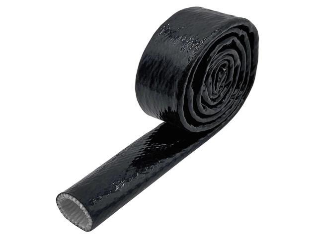 1' Thermo Armor Silicone Coated Fiberglass Fire Sleeve - 10 Feet - Black