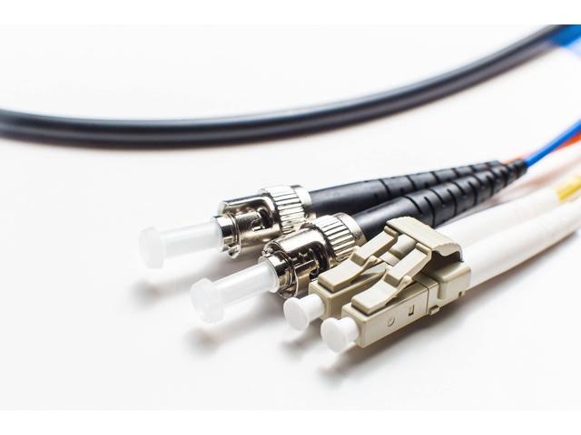 LC ST OM4 Indoor/Outdoor Fiber Optic Patch Cable 10Gb/40Gb/100Gb Corning Glass 8.0m (26.2ft) Water & UV-Resistant for Data Centers, Outdoor...
