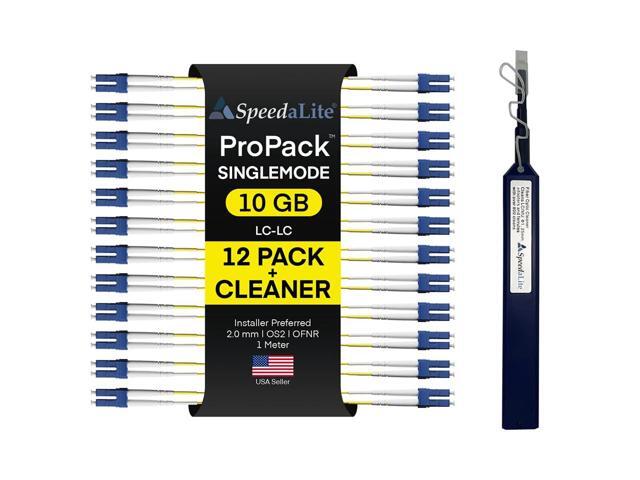 1 Meter - 12 Pack OS2 Singlemode Duplex Fiber Patch Cable, LC-LC Connector, A(Tx) to B(Rx), 100Gig OFNR Rated, Ideal for Long-Distance Network,.