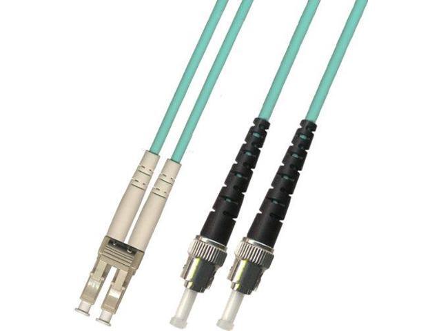 50 Meter 10Gb OM3 Multimode Duplex Fiber Optic Cable (50/125) - LC to ST - Aqua