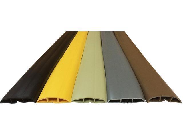 Large Plastic Flexible Floor Cord Cover Cable Protector and Wire Concealer - Includes Double Sided Tape - 25 Feet - Black