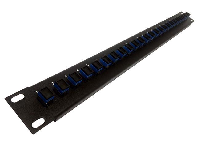 24 Port SC Fiber Patch Panel Singlemode (Blue Couplers) (Loaded 1u) 19'