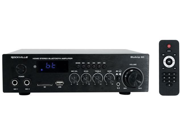 BLUAMP 90 60W RMS Home Stereo Bluetooth Receiver Amplifier, HDMI ARC, Phono Input, USB/SD Playback, Mic Echo Control, for Home Audio and Karaoke