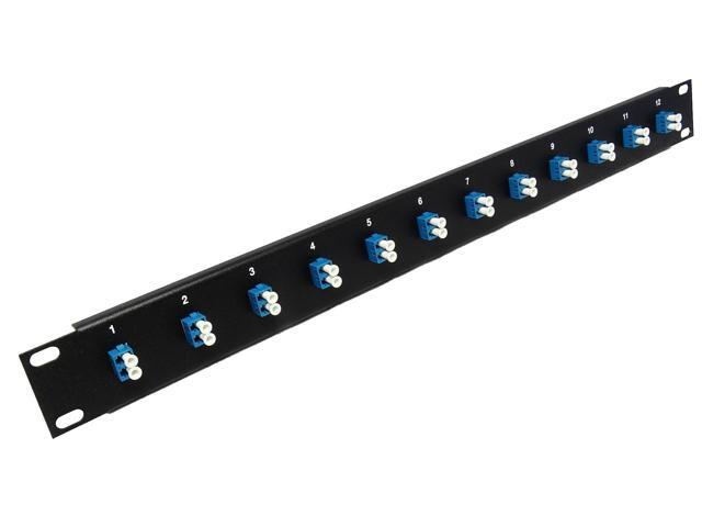 12 Port LC Fiber Optic Cable Patch Panel Singlemode (Loaded 1u) 19'
