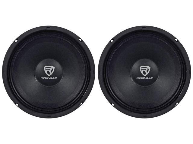 RM84PRO 8 in SPL Competition Midrange Car Speakers, 300-Watt Power Handling, 108 dB Sensitivity, 4 Ohm Design for High Output Vehicle Audio, 2-Piece