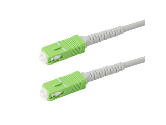 1-Pack 70 Meter SC/APC to SC/APC 3.0mm White Simplex Riser OFNR Fiber Patch Cable, Corning SMF-28 Singlemode 9/125um Ultra Fiber, OS1/OS2 Compatible