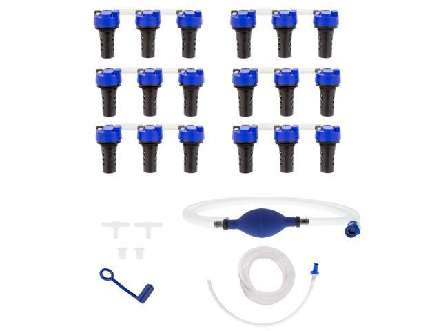 Battery Watering System for 6V Flooded Lead Acid Batteries (6-Battery Kit) Includes Manual Hand Pump Single Point Watering System for Golf Carts.