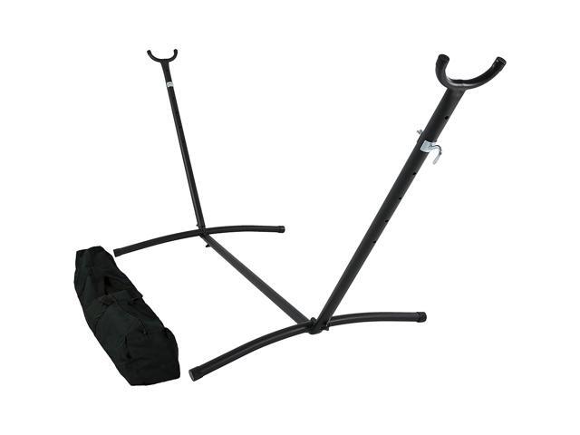 Sunnydaze Brazilian Portable Steel Hammock Stand for Outside with Carrying Case - 400-Pound Capacity Hammock Frame - Black Finish