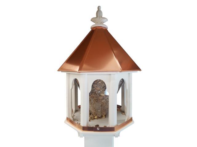 Wild Bird Feeder Solid Cellular PVC Clear Copper Roof (F8C) Made in the USA (3.5' x 3.5' Mount)