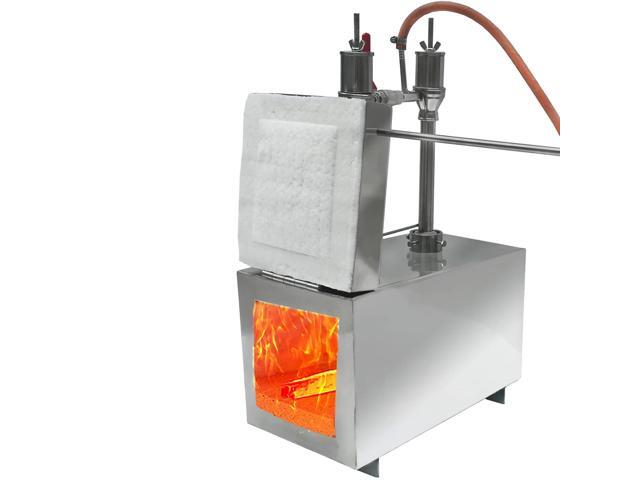 Portable Propane Double Burner with One Side Door 2 x Insulation Knife and Tool Making Farrier Forge, Rectangle Shape