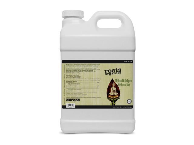 Roots Organics Buddha Grow, Liquid Plant Food & Base Fertilizer for Vegetative Growth in Soil & Soilless Gardens, Strong Roots & Lush Foliage, 2.5 Gal