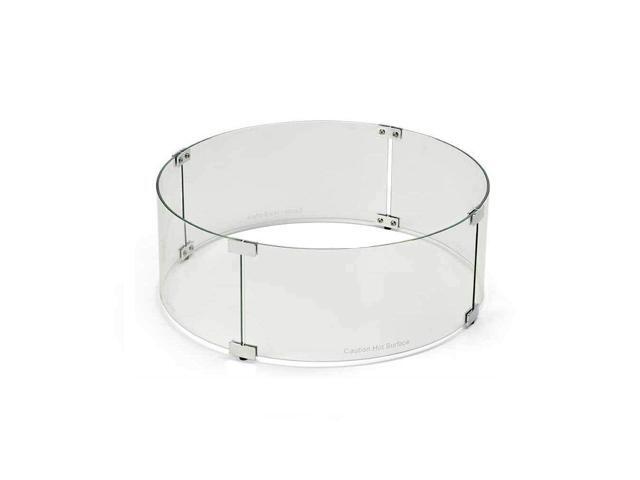 Fire Round Fire Pit Glass Wind Guard (WG23-RD), 23-Inch