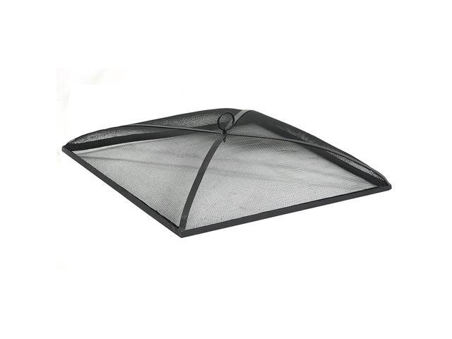 Sunnydaze Heavy-Duty Steel Mesh Fire Pit Spark Screen Cover - Outdoor Fire Pit Screen Cover - Square - Black - 31-Inch