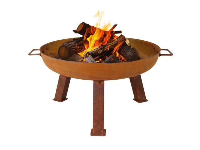 Sunnydaze Cast Iron Heavy Duty Fire Pit for Outside - Wood Burning Outdoor Fire Pit Bowl with Handles for Patio, Backyard, Camping - 24' - Rust