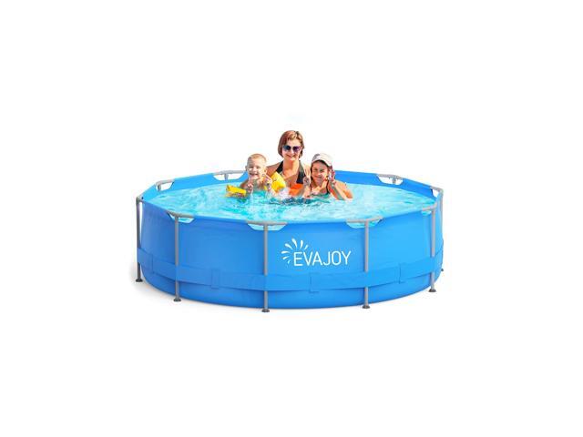 12ft x 30in Metal Frame Swimming Pool, Outdoor Round Above Ground Pool with Steel Frame, Heavy-Duty PVC, Easy Assembly for Backyard, Garden, Lawn