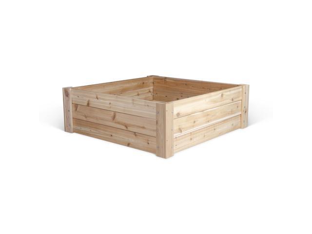 Premium Cedar Raised Garden Bed - 4' x 4' x 16.5' H - 1' Thick Wood