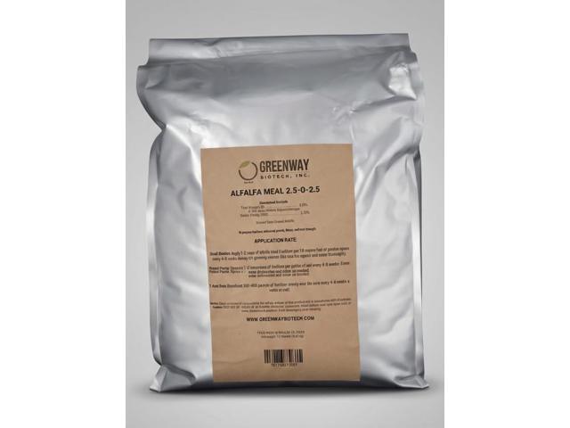 Organic Alfalfa Meal Fertilizer 2.5-0-2.5 Rose & Vegetable Plant Food with Triacontanol Growth Stimulant Non-GMO, Phosphorus-Free 2 X 15 Pounds