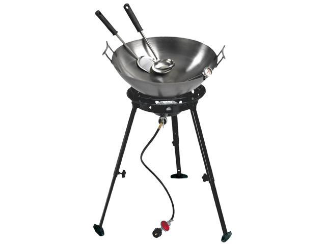 37212 Outdoor Gourmet 22 Inch Carbon Steel Wok Kit,Black & Steel