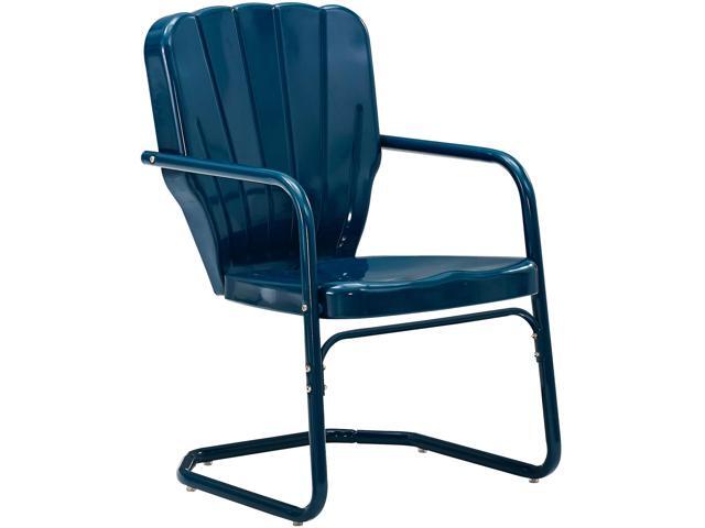 Ridgeland 2-Piece Outdoor Chair Set, Retro Metal Patio Chairs for Dining, Porch, Deck, Navy