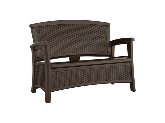 Outdoor Wicker Love Seat with 23-Gallon Storage, Comfortable Seating for Two, Ergonomic Back Support, All-Weather Furniture for Patio, Deck, and.