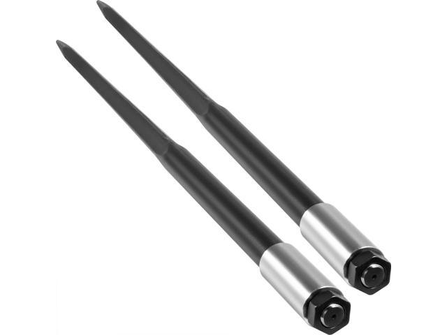 Hay Spear Spears 49' Hay Bale Spear Spike, 4000 lbs Capacity Quick Attach Square Hay Bale Spears, 2 Pics Black Bale Forks, Bale Hay Spike with Hex.