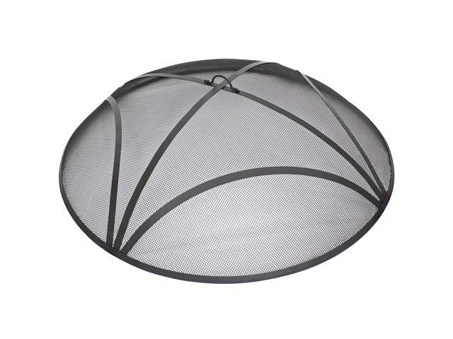 Sunnydaze Outdoor Patio Fire Pit Screen - Reinforced Steel Mesh Round Fire Pit Spark Screen with Handle - 40' Diameter