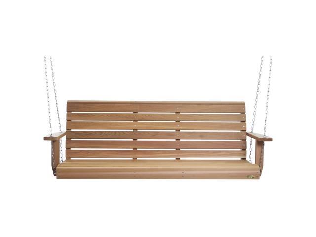 Wooden Porch Swing, Outdoor Patio Furniture, 6 Foot, Natural