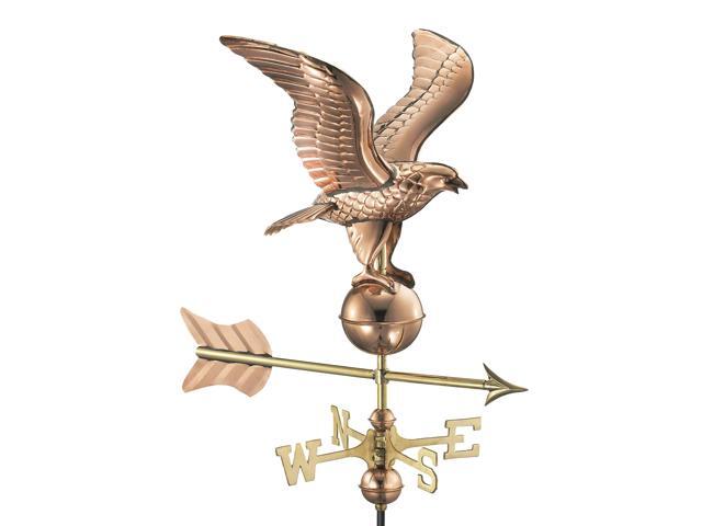 8815PR Eagle Cottage Weathervane, Polished Copper with Roof Mount, Medium
