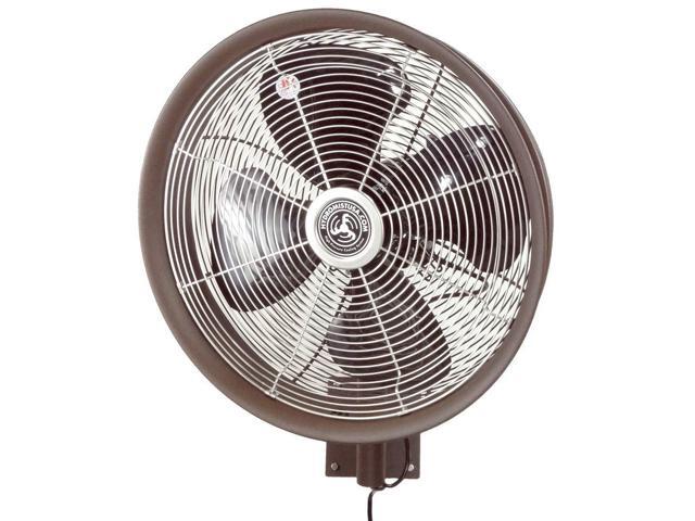 Oscillating Wall Mounted Outdoor-Rated Fan, 3-Speed Control on Fan Motor, Hard Resin Blade with Mounting Bracket and Black Vinyl Cover, Very Quiet...