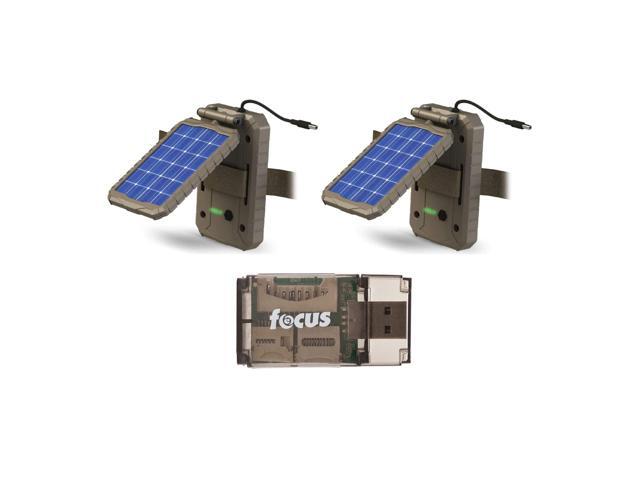 Lithium Solar Power Panel (2-Pack) with Card Reader Bundle (3 Items)