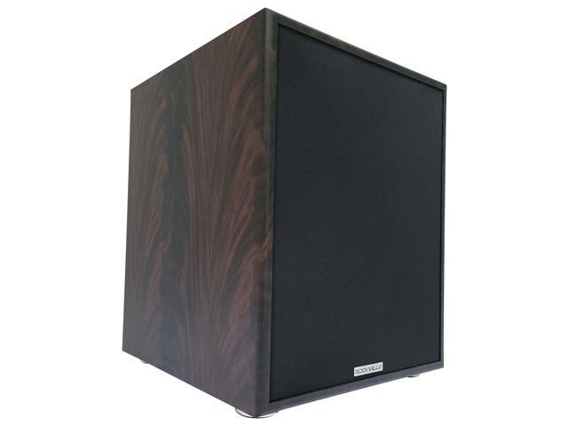Rock Shaker 12 Dark Wood Powered Subwoofer, 800W Peak, 12', Class-D Amp, Deep Bass for Home Theater and Music