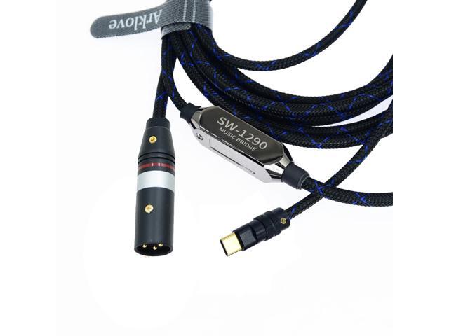 50ft USB c to AES Cable Male Type-c to Digital 110 Ohm Interface XLR Male Adapter EBU Wire for dac amp Sound Preamp Amplifier with Phone dsd128 192K