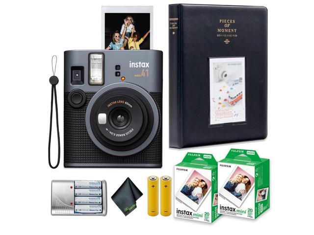 Instax Mini 41 Instant Film Camera Bundle with 2X Fuji Instax-Instant-mini Film Value Pack (40 Sheets) + 4X Rechargeable AA Batteries with Charger...